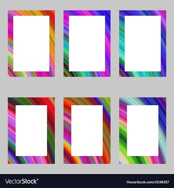 Colorful abstract digital art brochure frame set vector image