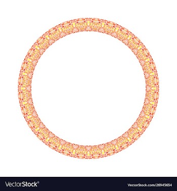 Colorful abstract floral border - round circular vector image