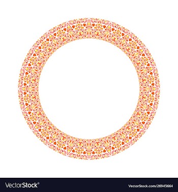 Colorful abstract floral frame - round circular vector image