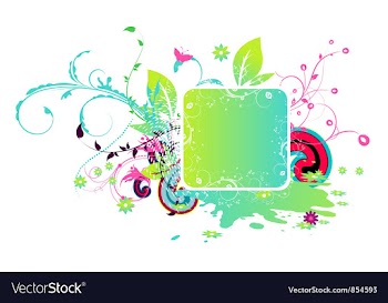 Colorful abstract floral frame vector image