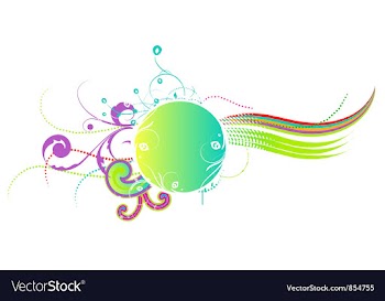 Colorful abstract floral frame vector image