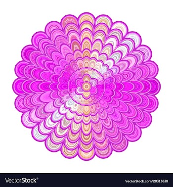 Colorful abstract floral mandala art - digital vector image