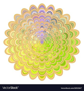 Colorful abstract floral mandala art - digital vector image