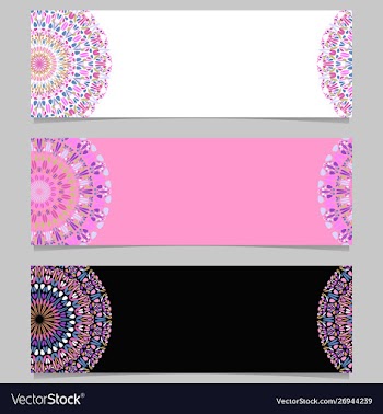 Colorful abstract floral mandala banner template vector image