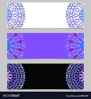 Colorful abstract floral mandala banner vector image