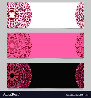 Colorful abstract floral mandala banner vector image