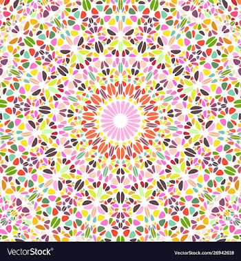 Colorful abstract floral mosaic pattern mandala vector image