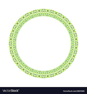 Colorful abstract floral wreath - circular element vector image