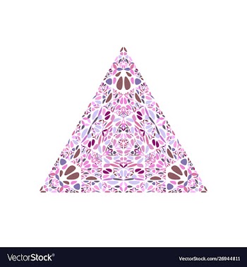 Colorful abstract flower ornament triangle logo vector image