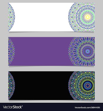 Colorful abstract gemstone mandala banner vector image