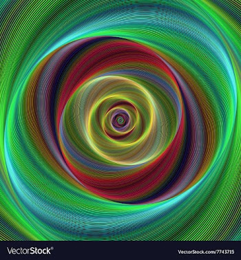 Colorful abstract geometric spiral design vector image