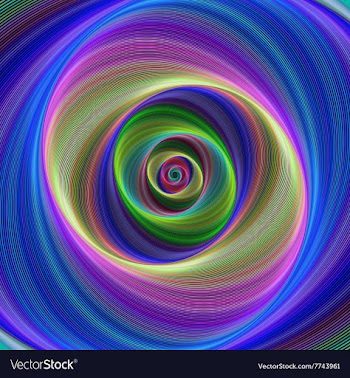 Colorful abstract geometric spiral design vector image