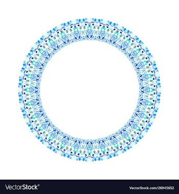 Colorful abstract geometrical floral round border vector image