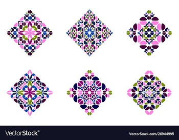 Colorful abstract geometrical petal diagonal vector image