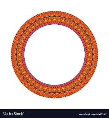 Colorful abstract geometrical tiled mosaic round vector image