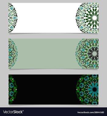 Colorful abstract gravel mandala banner template vector image