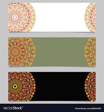 Colorful abstract gravel mandala banner vector image