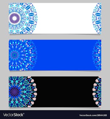 Colorful abstract horizontal floral mandala vector image