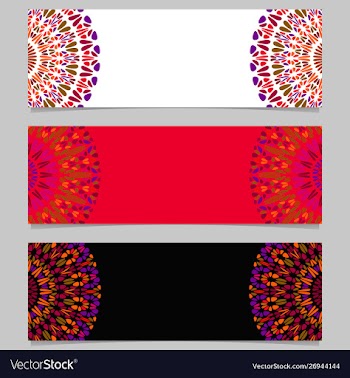 Colorful abstract horizontal flower mandala vector image