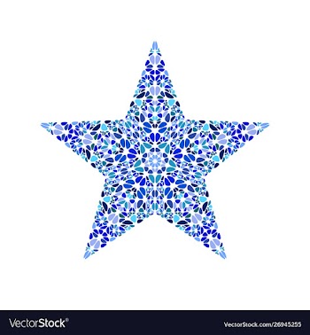 Colorful abstract isolated gravel ornament star vector image