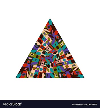 Colorful abstract isolated mosaic triangle logo vector image