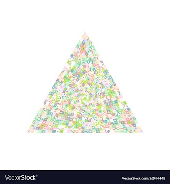 Colorful abstract isolated mosaic triangle symbol vector image