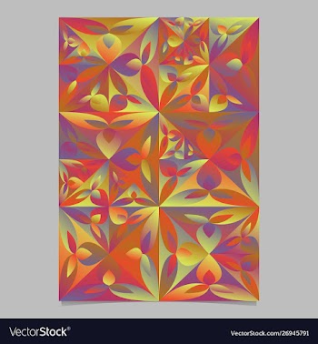 Colorful abstract mosaic floral pattern template vector image
