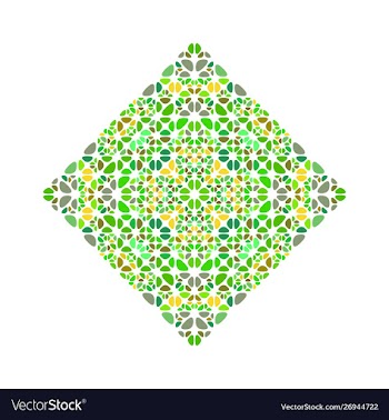 Colorful abstract ornate flower diagonal square vector image