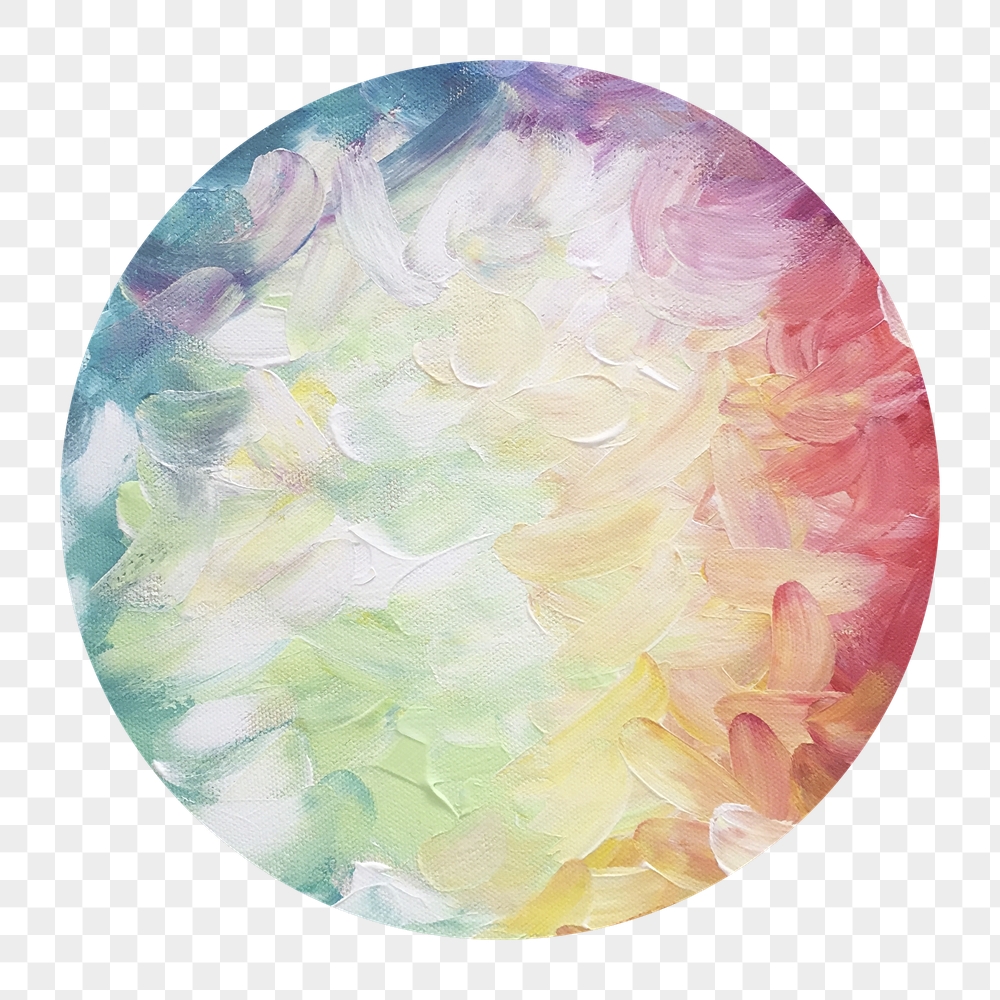 Colorful abstract png painting badge | Free PNG - rawpixel
