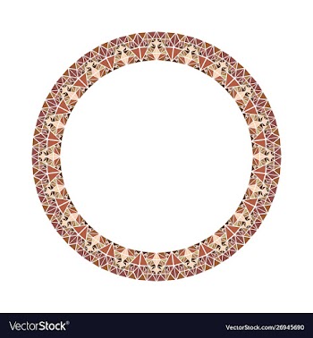 Colorful abstract polygonal frame - circular vector image