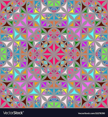Colorful abstract repeating curved shape vector image