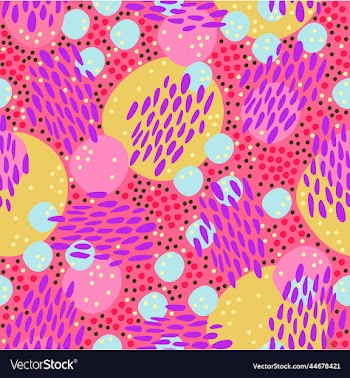 colorful abstract seamless pattern on bright pink