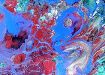 Colorful Abstract Swirls in Blue and Red