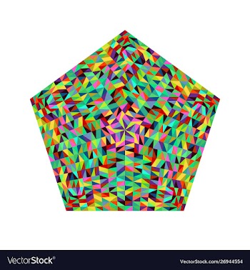 Colorful abstract tiled mosaic polygon symbol vector image