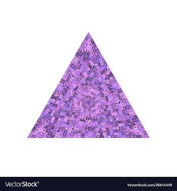 Colorful abstract tiled mosaic triangle symbol vector image