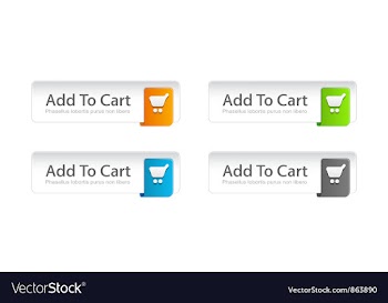 Colorful add to cart buttons set vector image