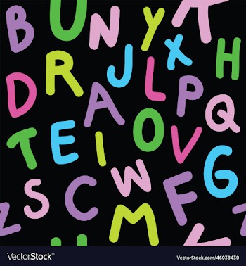 colorful alphabet seamless pattern on white