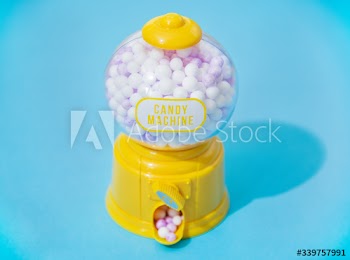 Colorful and bright candy machine