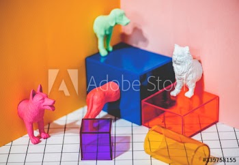 Colorful and bright miniature pet figures