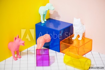 Colorful and bright miniature pet figures