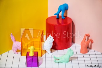 Colorful and bright miniature pet figures