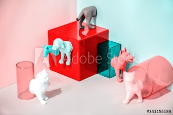 Colorful and bright miniature pet figures