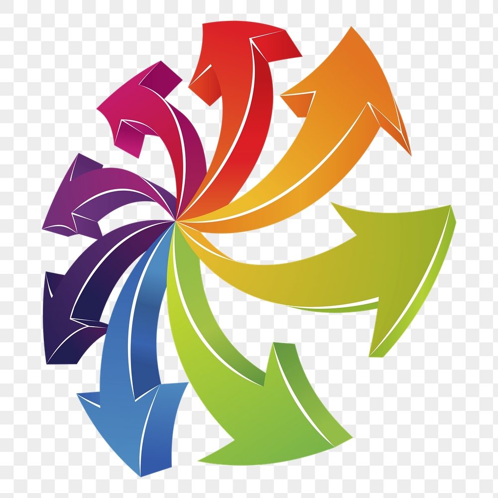 Colorful arrows png sticker, business | Free PNG - rawpixel