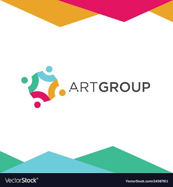 Colorful art group logo design vector image