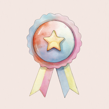 Colorful Award Ribbon with Star