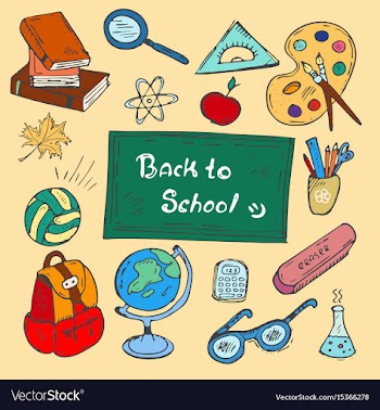Colorful back to school hand-drawn doodle set vector image