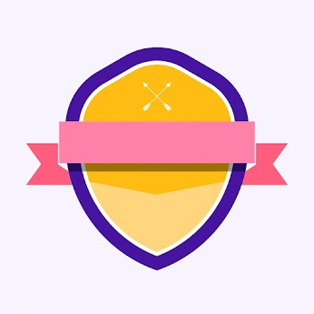 Colorful badge embellished with a banner | Free stock vector - 543055