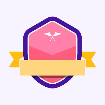 Colorful badge embellished with a banner | Free stock vector - 543097