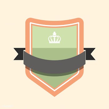 Colorful badge embellished with a banner | Free stock vector - 543098