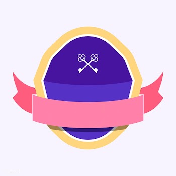 Colorful badge embellished with a banner | Free stock vector - 543145